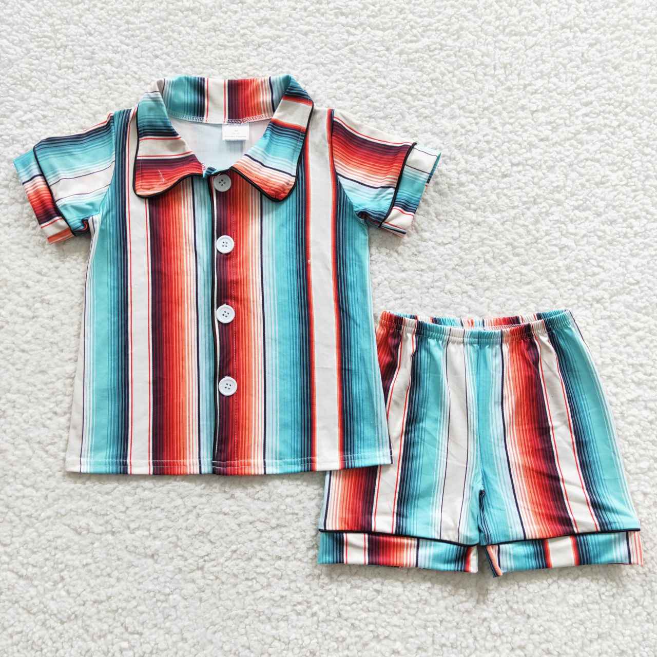 Sibling Baby Boys Button Top Shorts Summer Western Pajamas Sets