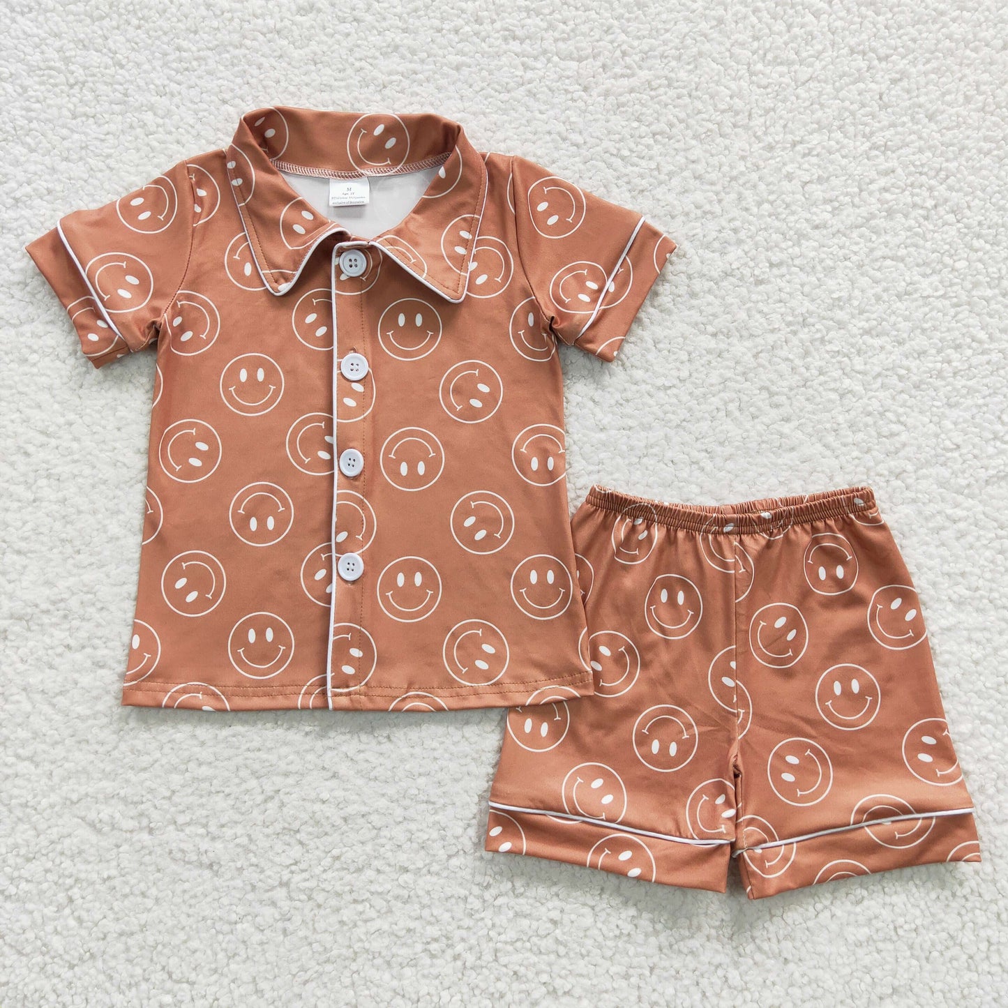 boys brown shorts pajamas sets BSSO0274