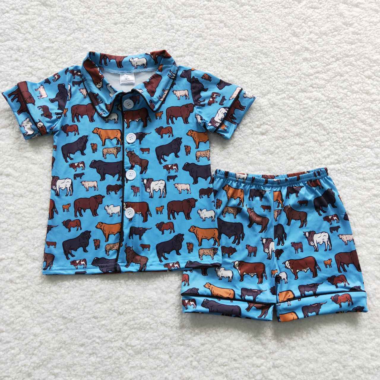 Sibling Baby Boys Button Top Shorts Summer Western Pajamas Sets