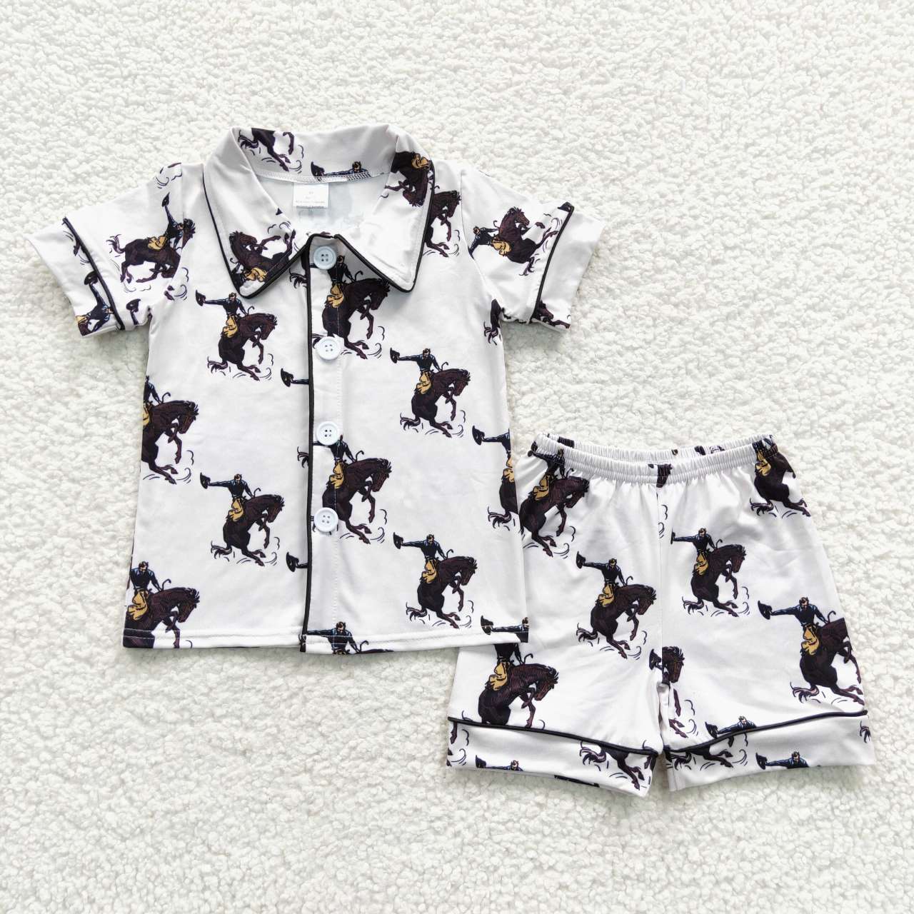 Sibling Baby Boys Button Top Shorts Summer Western Pajamas Sets