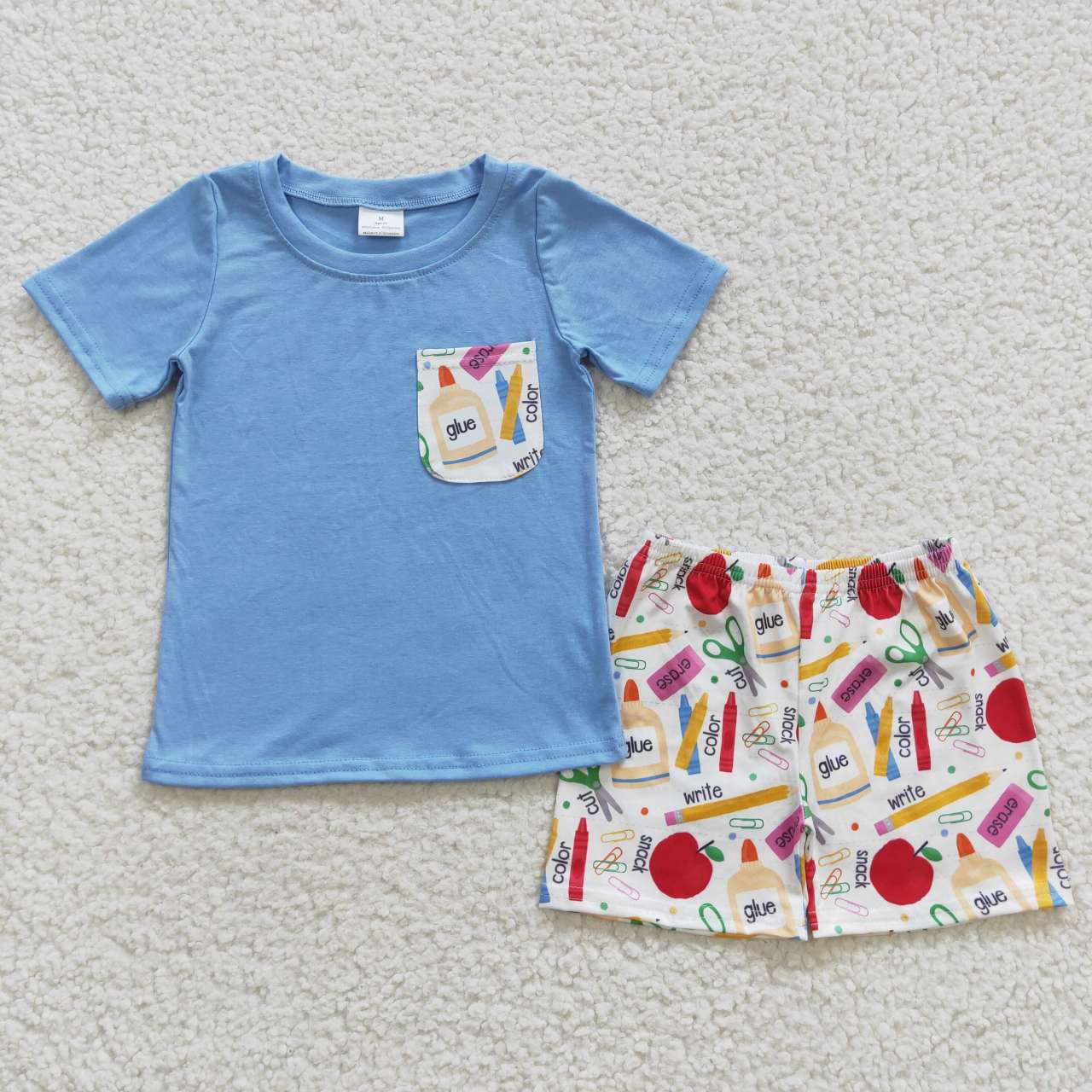 boys return school t-shirts+shorts sets BSSO0278