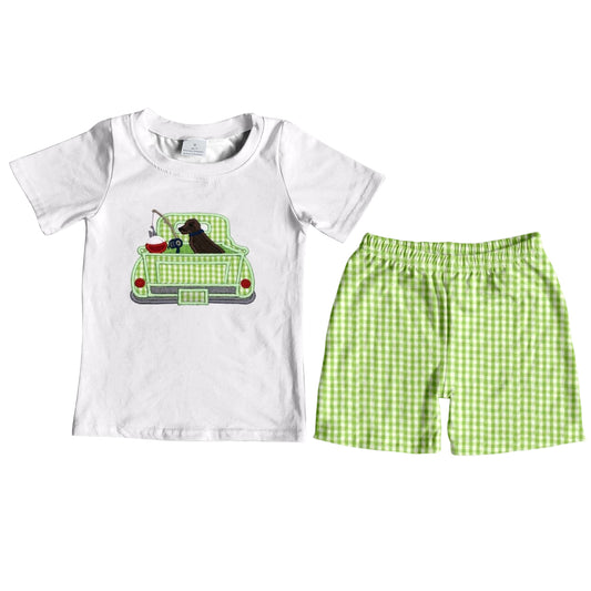 10.11 pre-order BSSO0289 baby boy clothes embroidery summer shorts set