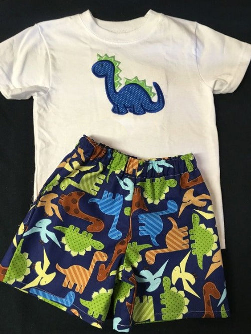 10.11 pre-order BSSO0290 baby boy clothes Dinosaur embroidery summer shorts set