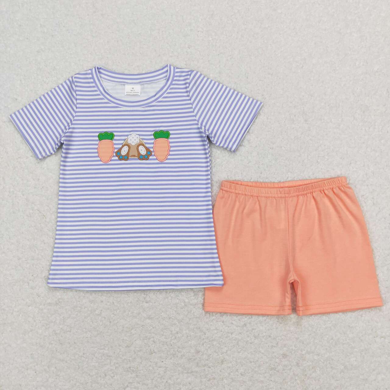 BSSO0301 baby boy clothes rabbit carrots boy easter summer set