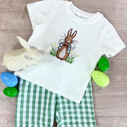 pre-order BSSO0306 baby boy clothes easter bunny summer shorts set