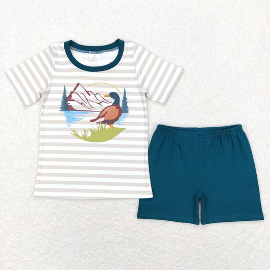 BSSO0307 baby boy clothes wild duck boy summer shorts set