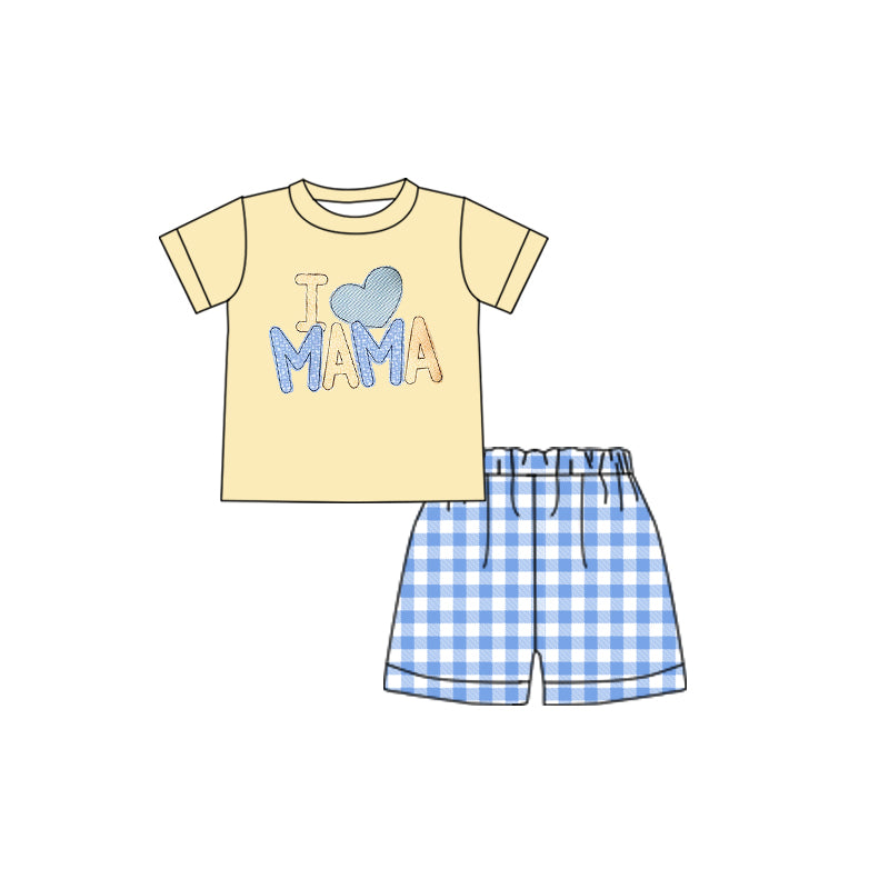 pre-order BSSO0313 baby boy clothes love mama summer shorts set