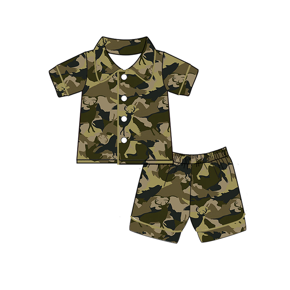 pre-order BSSO0333 baby boy clothes camo summer shorts set