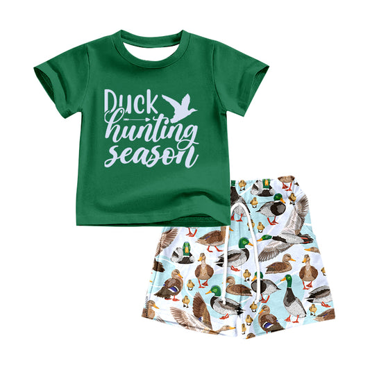 pre-order BSSO0343 baby boy clothes duck hunting summer shorts set