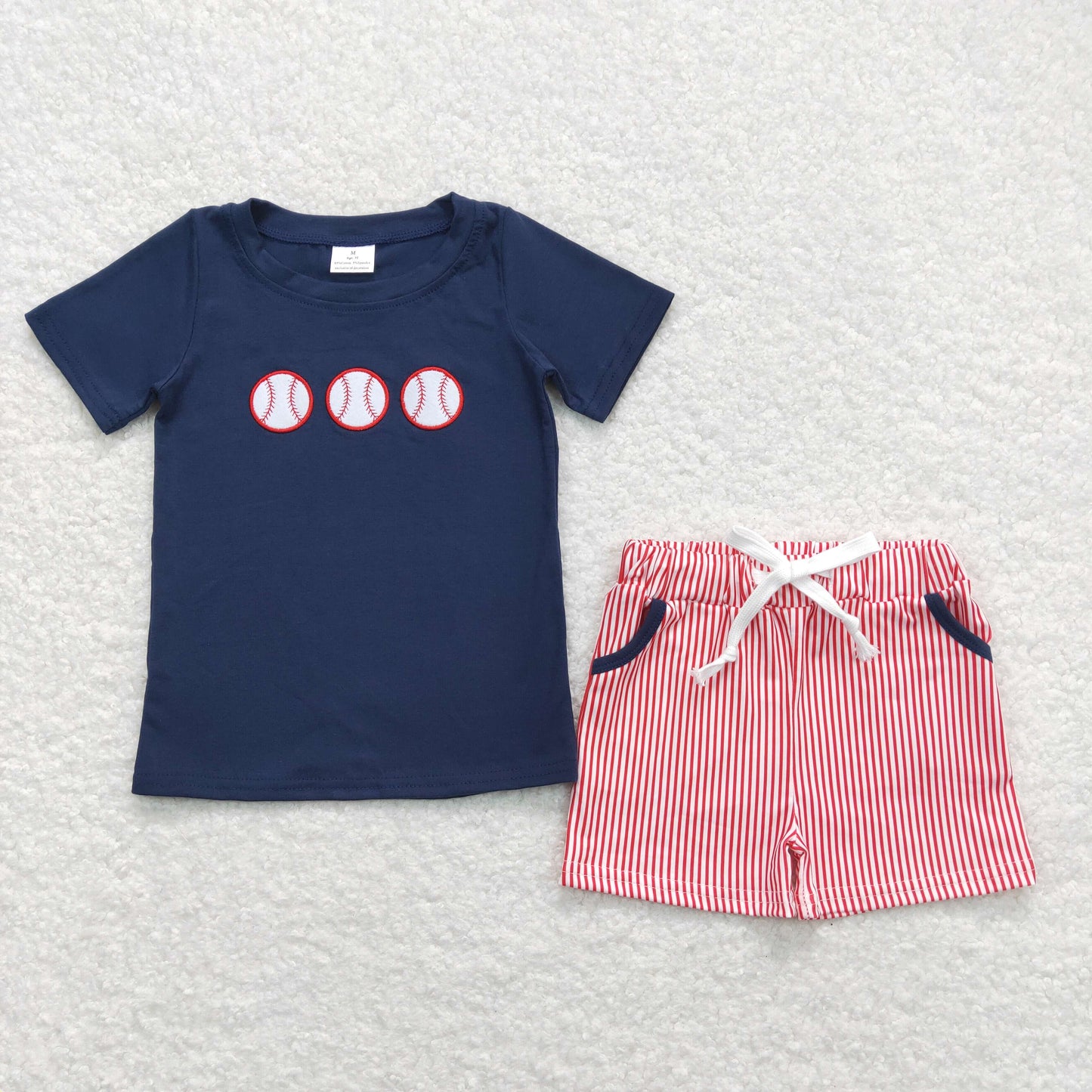 Sibling Baby Boys Embroidery Baseball Summer Shorts Sets Clothes Sets