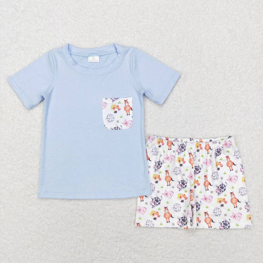 BSSO0352 boy clothes farm boy summer outfit