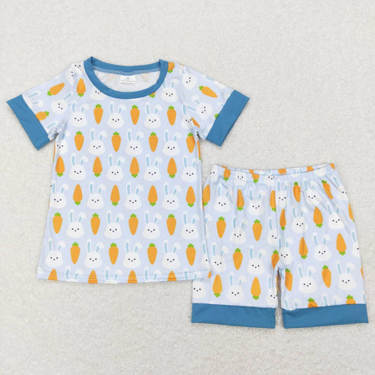 BSSO0357 baby boy clothes rabbit carrot boy easter summer outfit