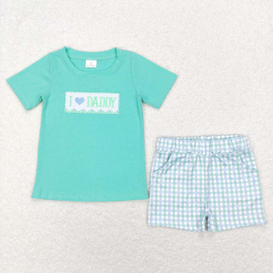 BSSO0406 baby boy clothes I love daddy boy summer outfit