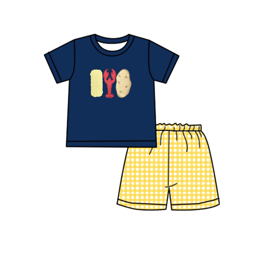 SR0747 pre-order baby boy clothes crayfish summer outfits