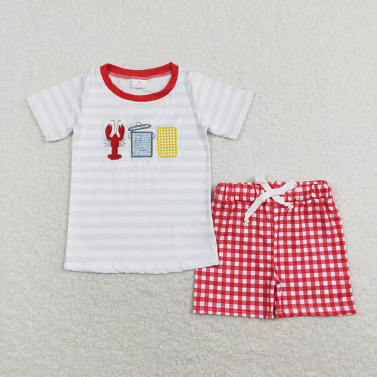 BSSO0419 baby boy clothes crayfish summer outfits