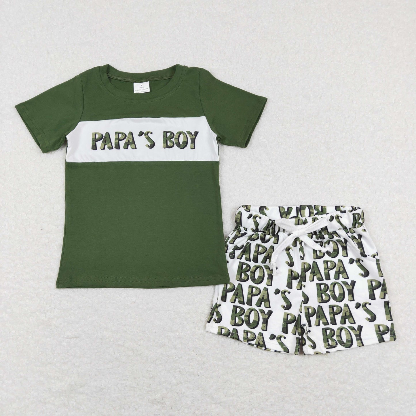 Sibling Baby Boys Short Sleeve I Love Dad and Mom Top Shorts Clothes Sets
