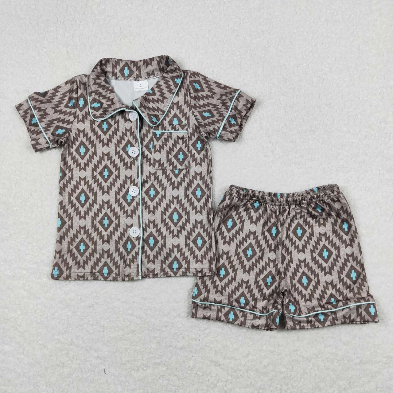 Sibling Baby Boys Button Top Shorts Summer Western Pajamas Sets