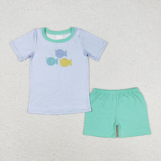 BSSO0587 baby boy clothes fish boy summer outfit