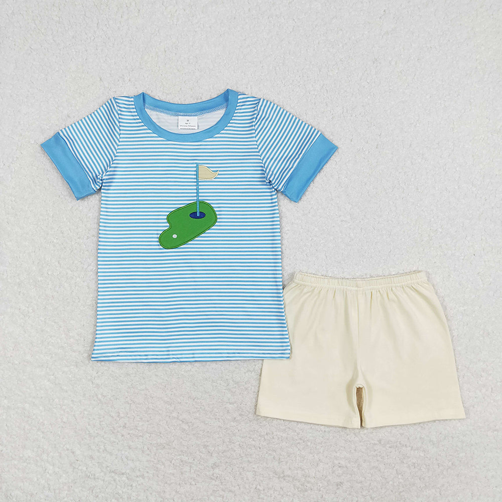 BSSO0592 baby boy clothes golf field toddler boy summer outfit