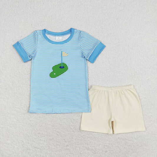 BSSO0592 baby boy clothes golf field toddler boy summer outfit