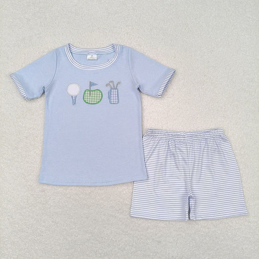 BSSO0686 baby boy clothes embroidery golf boy summer outfits