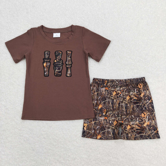 BSSO0780  baby Boys embroidery duck call shirt camouflage summer outfits