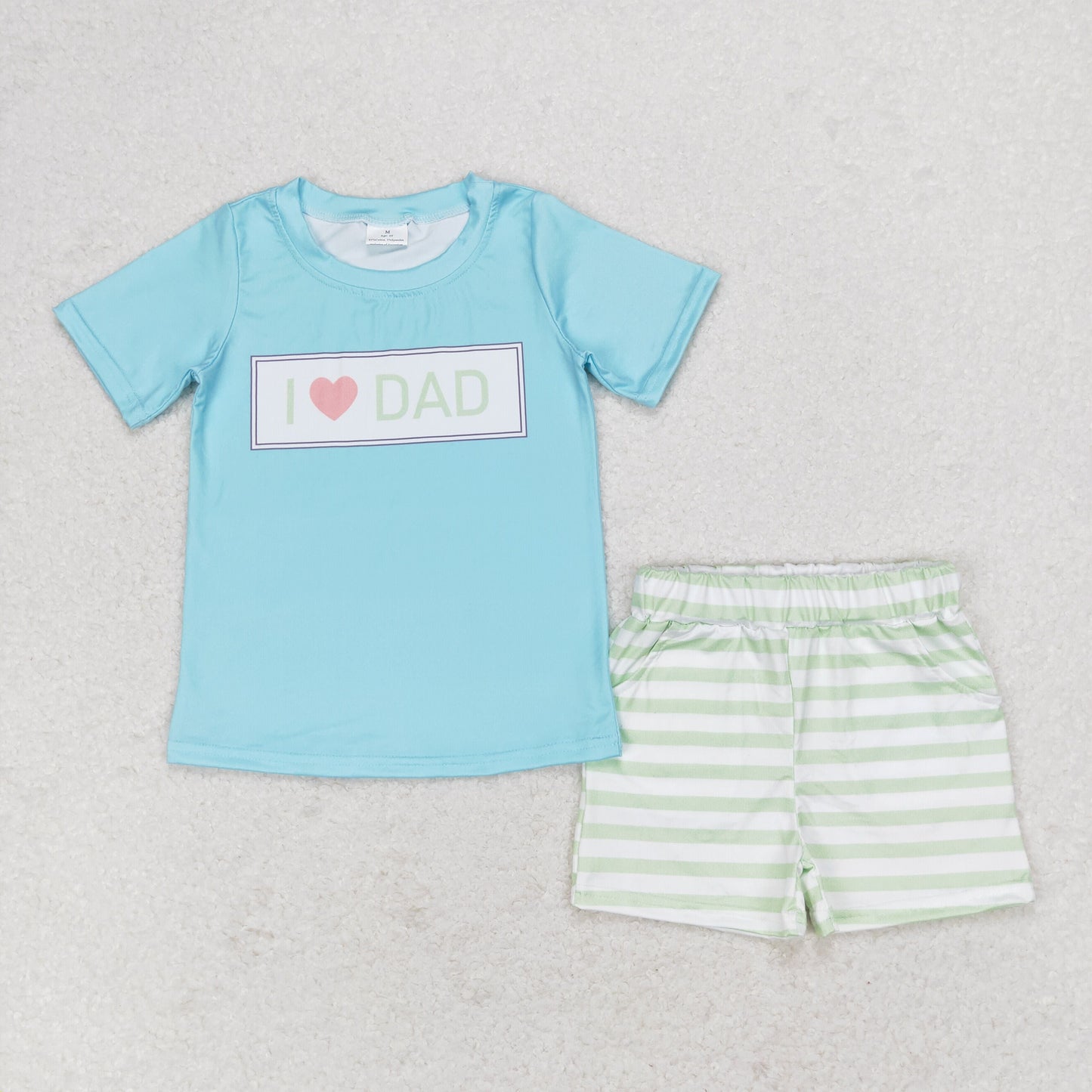 Sibling Baby Boys Short Sleeve I Love Dad and Mom Top Shorts Clothes Sets