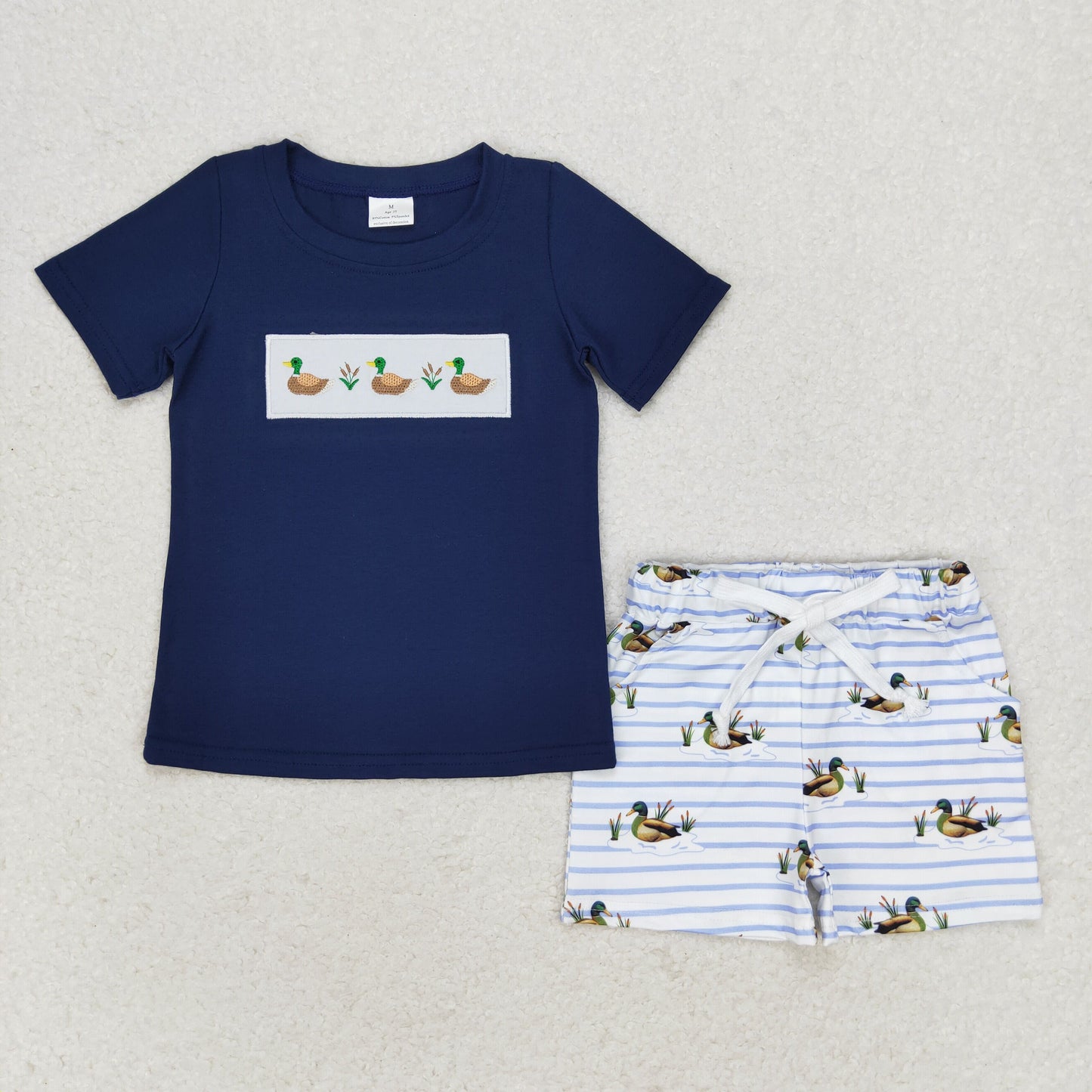 Sibling Baby Boys Embroidery Ducks Top Shorts Hunting Clothes Sets