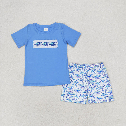 BSSO0916 baby boys turtle shirts shorts summer outfits