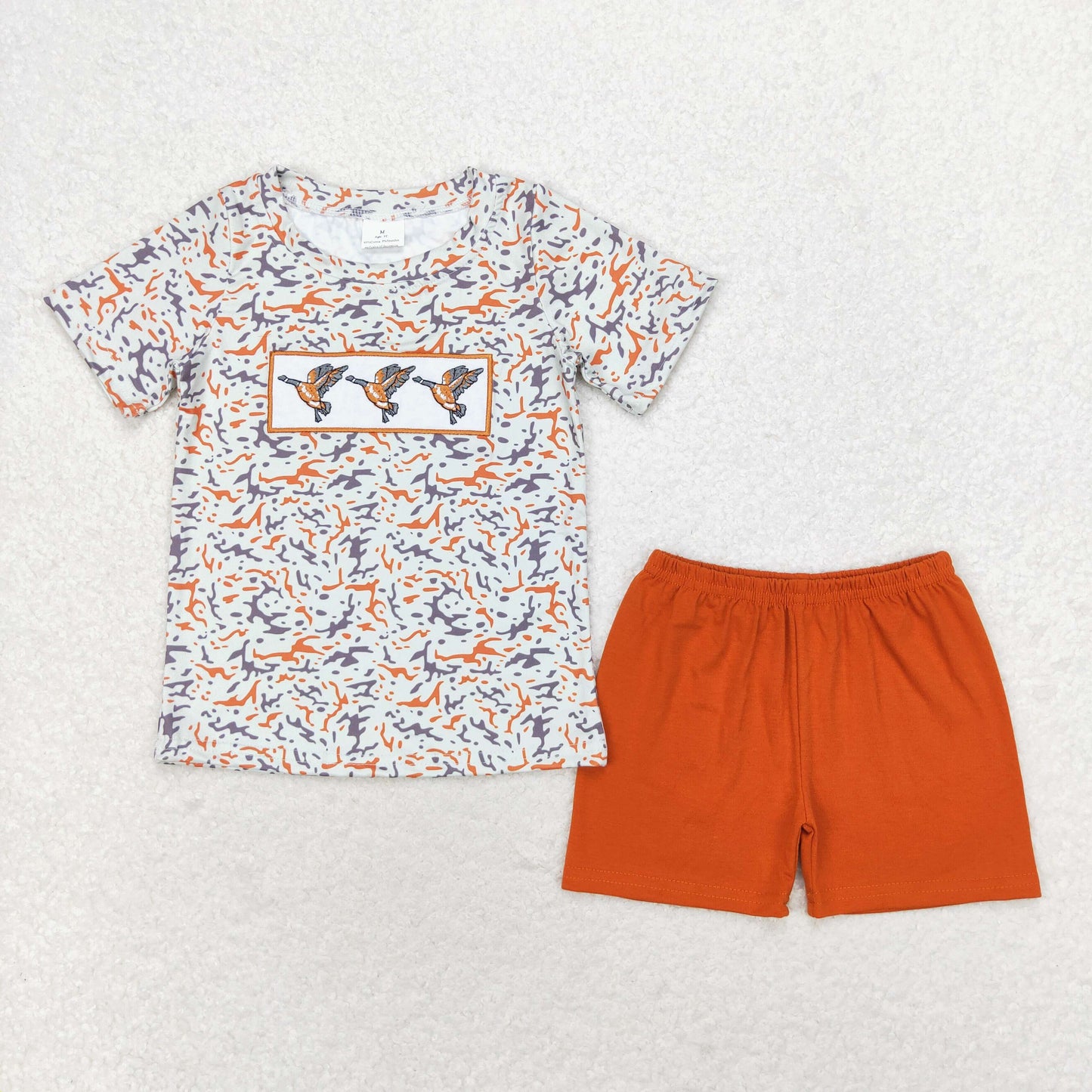 Sibling Baby Boys Embroidery Ducks Top Shorts Hunting Clothes Sets