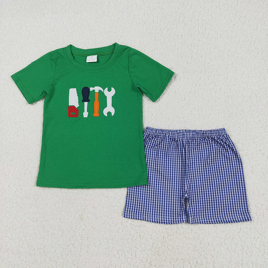 BSSO1066 baby boys clothes embroidery tool summer outfits