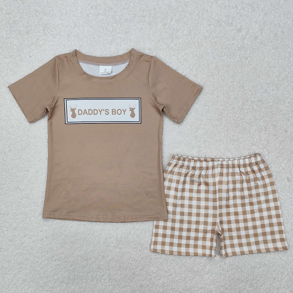 BSSO1130 baby boys clothes daddy's boy deer shorts summer outfits