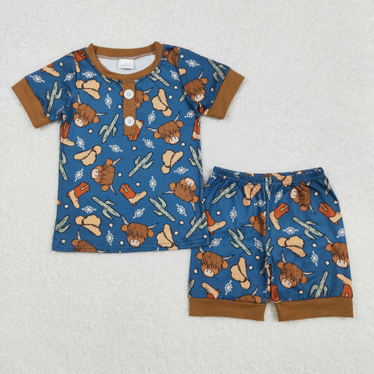 BSSO1232   baby boy clothes aztec toddler boy summer outfit