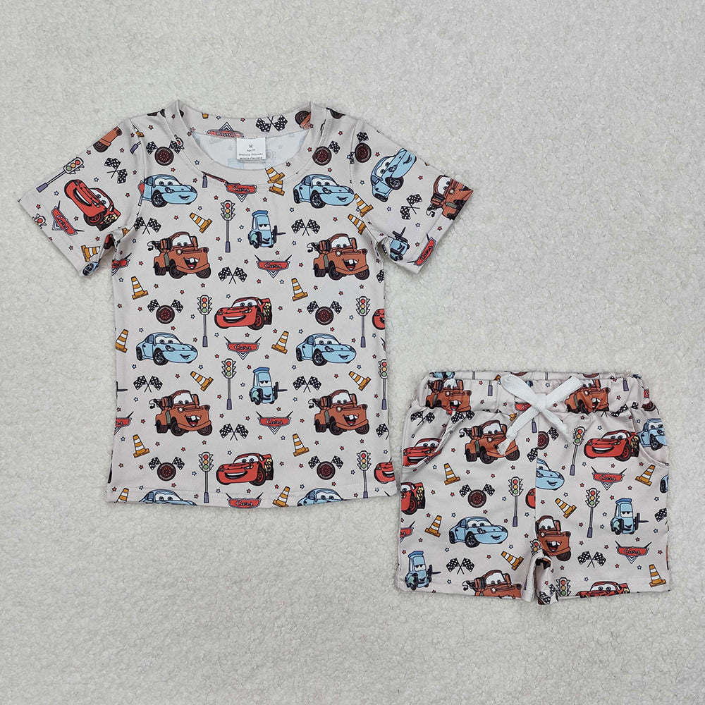 BSSO1233 baby boys clothes car racing shorts pajamas summer outfits
