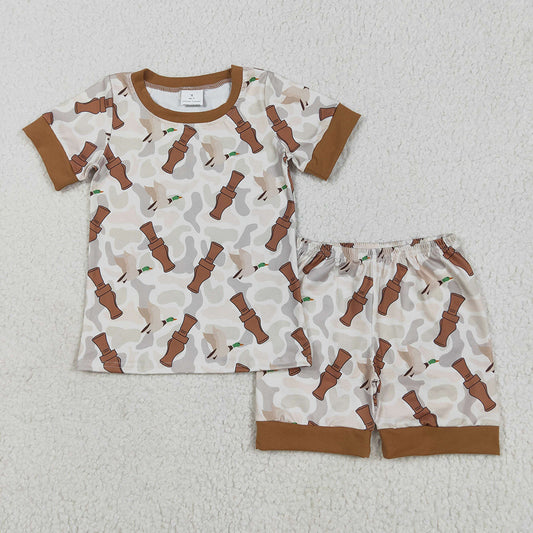 BSSO1324 baby boy clothes southern duck call pajamas summer outfits