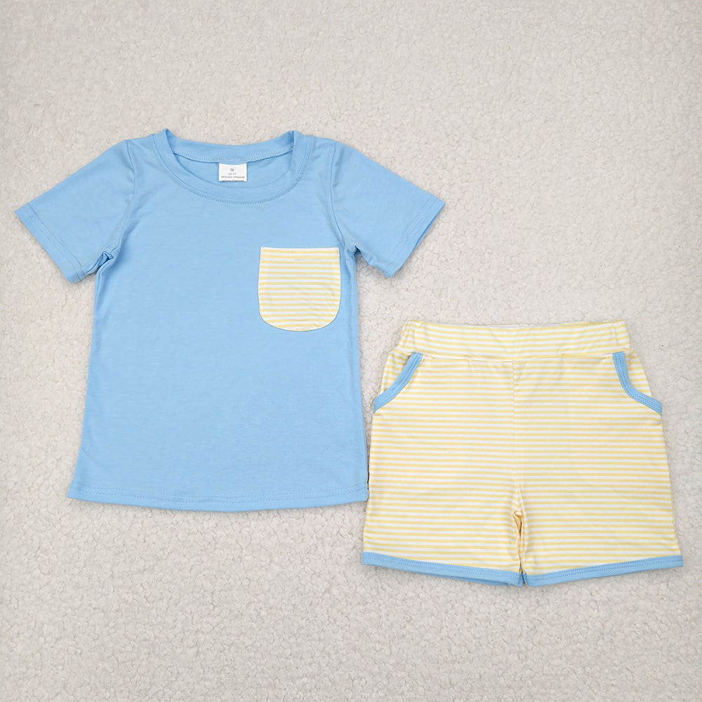 Sibling Baby Boys Cotton Pocket Top Shorts Outfits Sets
