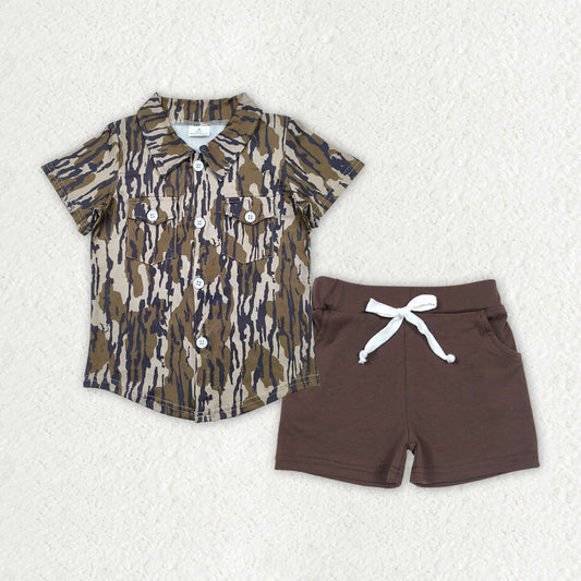 BSSO1514 Baby Boys Camouflage tops summer shorts outfits sets
