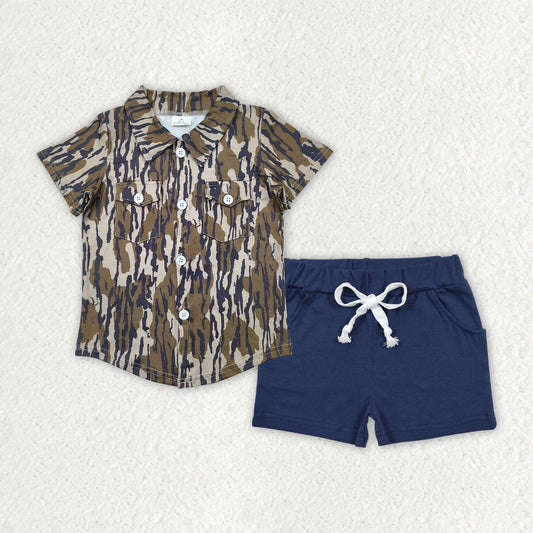 BSSO1515 Baby Boys Camouflage tops summer shorts outfits sets