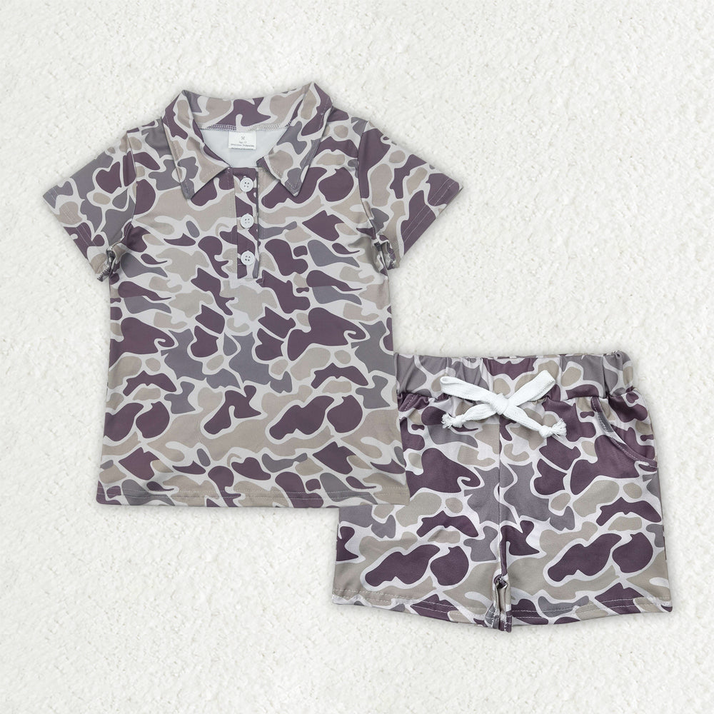 BSSO1521 Baby Boys Camouflage tops summer shorts outfits sets
