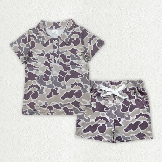 BSSO1521 Baby Boys Camouflage tops summer shorts outfits sets