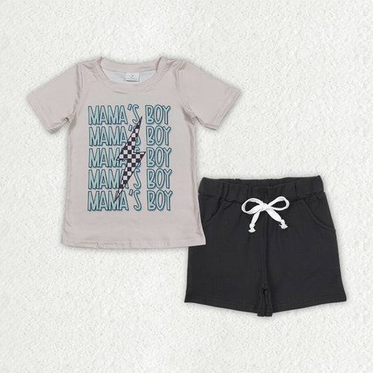 BSSO1543 baby boys clothes mama's boy lightening summer outfits