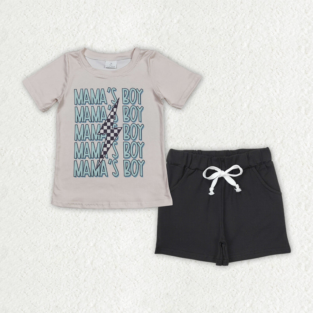 Sibling Baby Boys Short Sleeve I Love Dad and Mom Top Shorts Clothes Sets