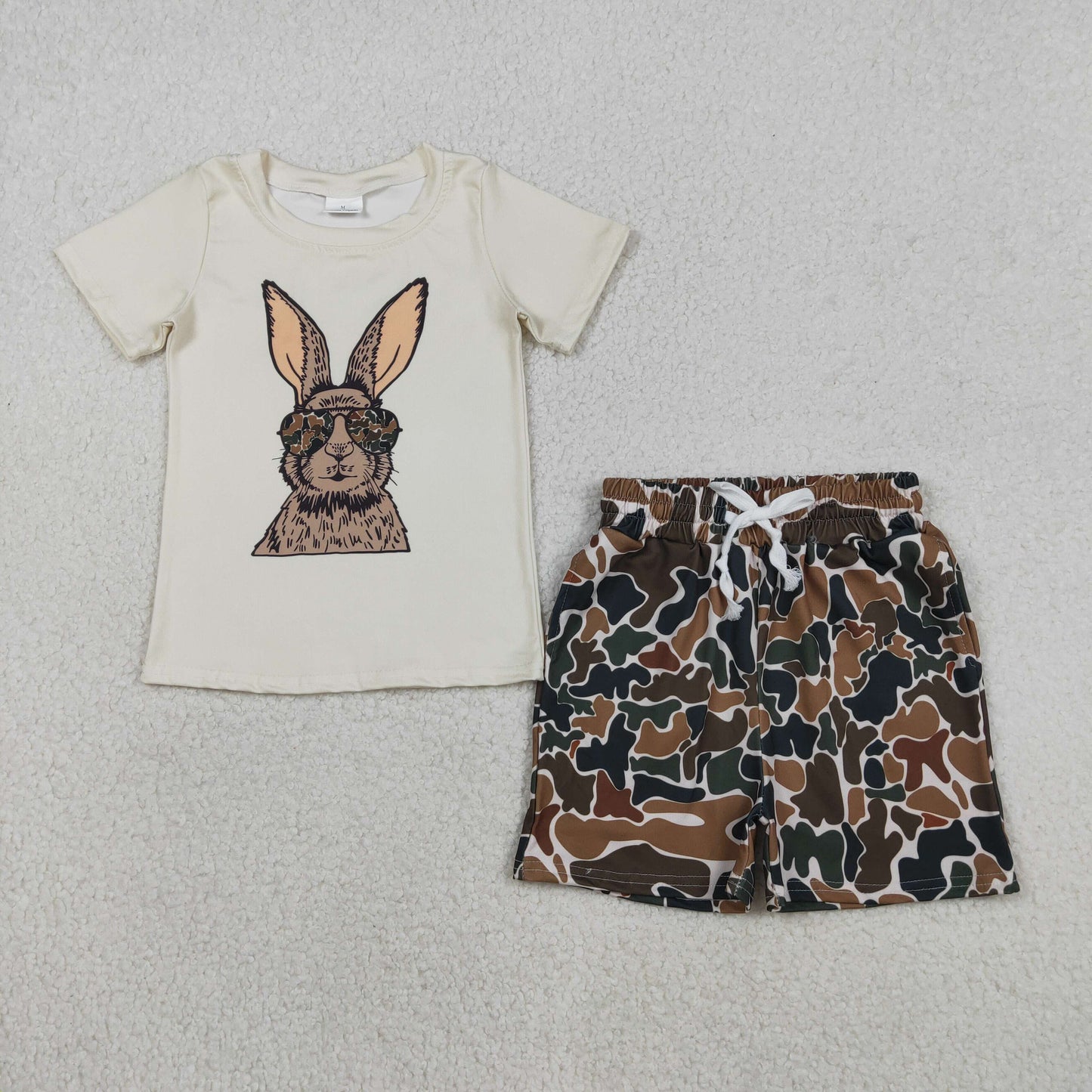 Sibling Baby Boys Rabbits Ducks Top Camo Pockets Shorts Clothes Sets