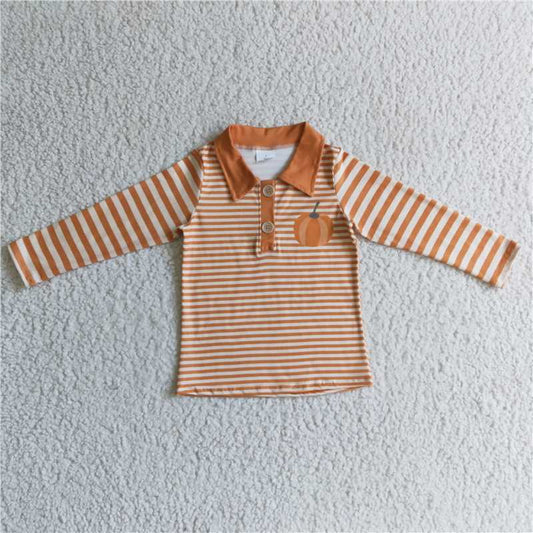 BOYS Pumpkin striped polo t-shirts BT0039