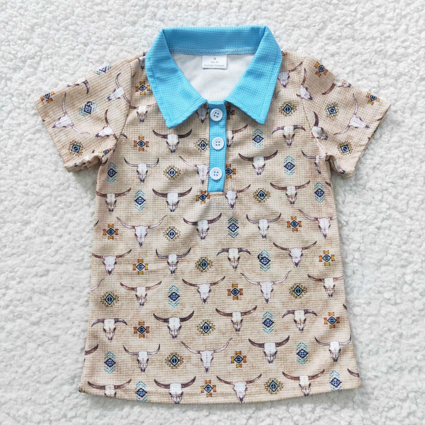 boys cow head walf checks shirts BT0210