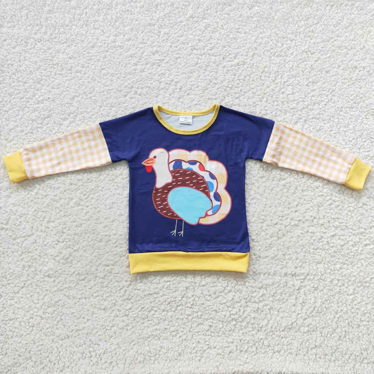 Sibling Baby Boys Girls Turkey Checked Stripe Thanksgiving Tee Shirts Top