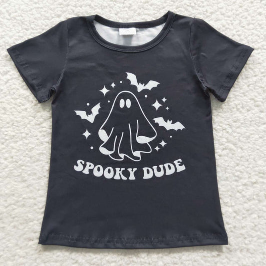 Spooky dude halloween ghost boy black t shirt BT0247