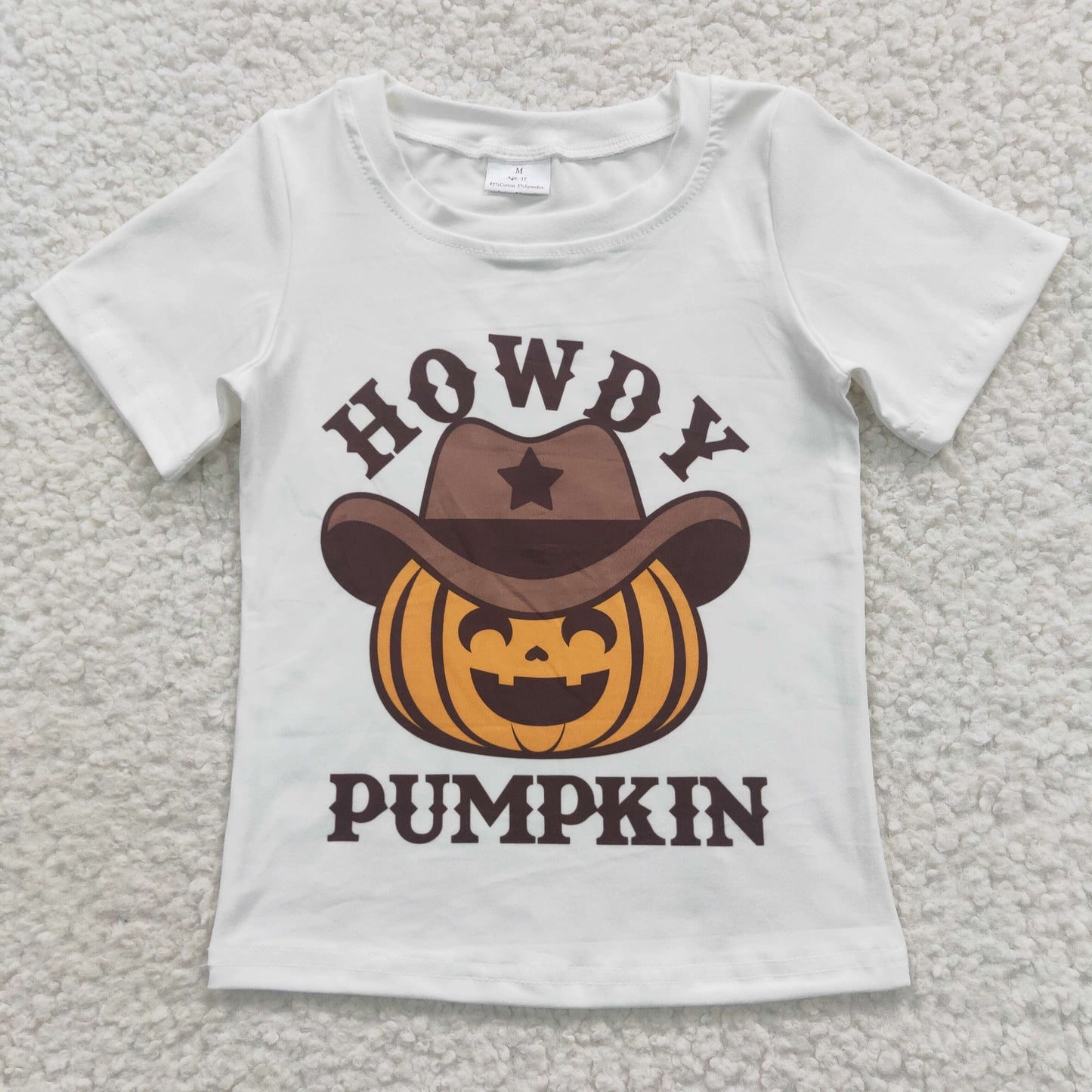 Howdy pumpkin print white T-shirts BT0249