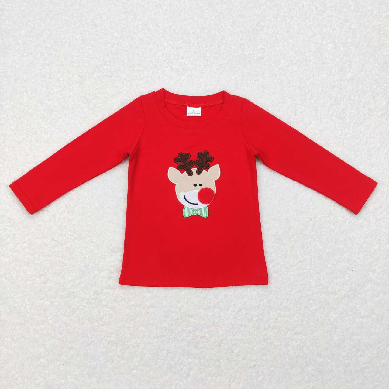 BT0257 baby boy clothes embroidery deer christmas top