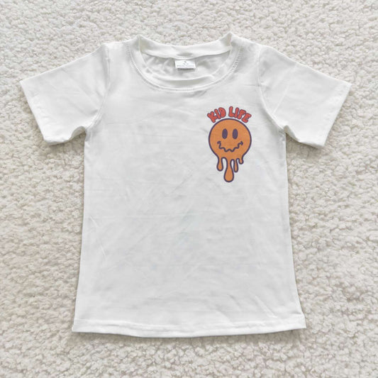 little boys smile face leetter print t-shirts BT0269